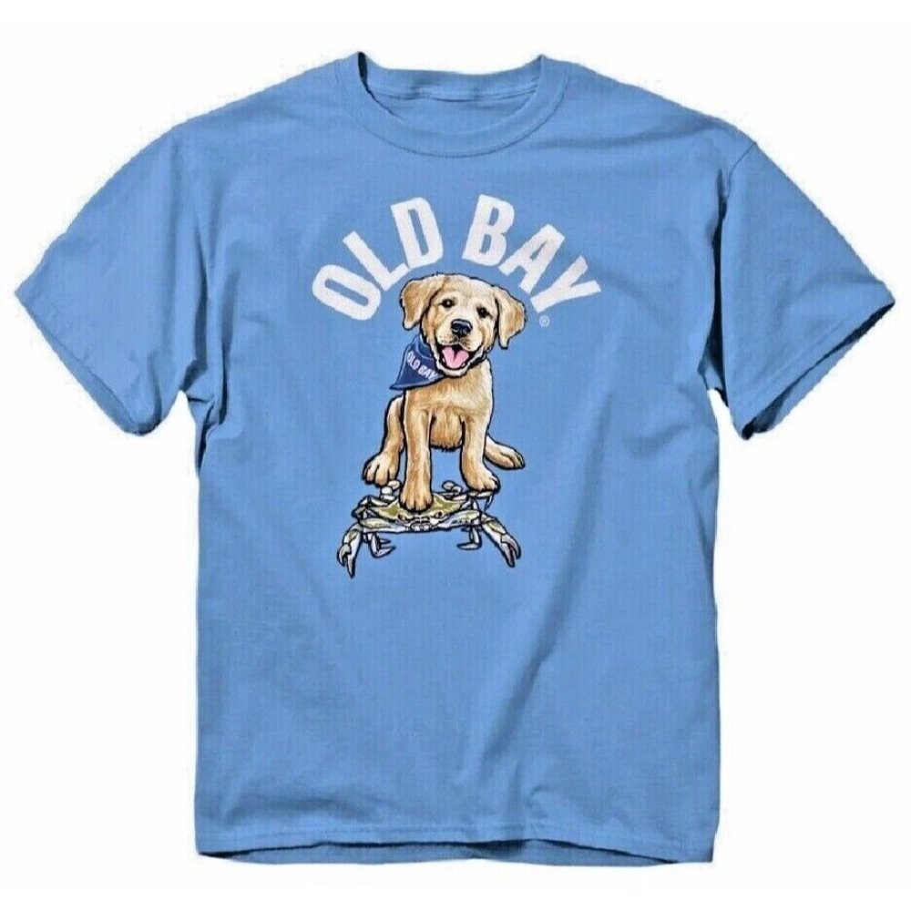 Old Bay Puppy And Crab Youth Short Sleeve T-Shirt - NEW Fast Ship